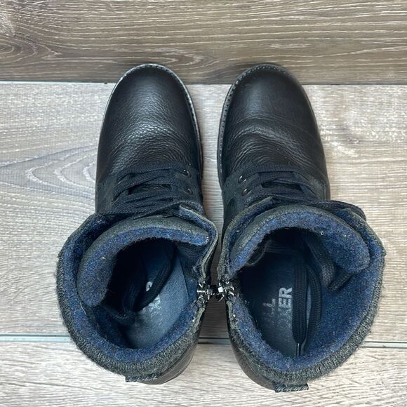 Bull Boxer Cassie Women’s Sz 8M Black Leather Side Zip Y2K Chunky Heel Boots - Picture 5 of 11